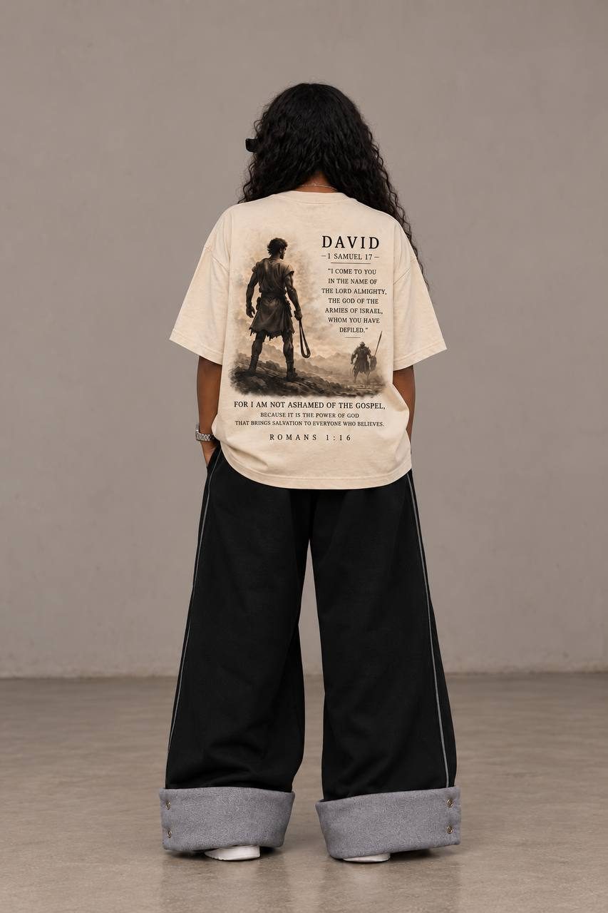 Back of the cream David tee